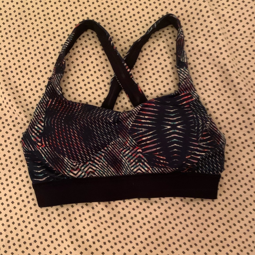 Cheque Padded Sports Bra